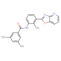 Chemical structure of 3,5-dimethyl-N-(2-methyl-3-{[1,3]oxazolo[4,5-b]pyridin-2-yl}phenyl)benzamide - CSSB00121617963