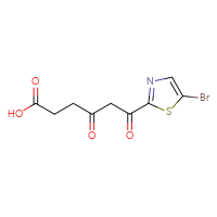 Chemical structure of 6-(5-bromo-1,3-thiazol-2-yl)-4,6-dioxohexanoic acid - CSSB21432518818