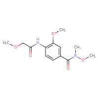 Chemical structure of N,3-dimethoxy-4-(2-methoxyacetamido)-N-methylbenzamide - CSSB21151593379