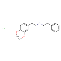 Chemical structure of [2-(3,4-dimethoxyphenyl)ethyl](2-phenylethyl)amine hydrochloride - CSSB00159323285