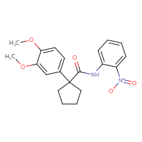 Chemical structure of 1-(3,4-dimethoxyphenyl)-N-(2-nitrophenyl)cyclopentane-1-carboxamide - CSSB00121690707