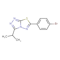 Chemical structure of 6-(4-bromophenyl)-3-(propan-2-yl)-[1,2,4]triazolo[3,4-b][1,3,4]thiadiazole - CSSB00121637554