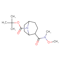 Chemical structure of tert-butyl 2-[methoxy(methyl)carbamoyl]-8-azabicyclo[3.2.1]octane-8-carboxylate - CSSB06258072370