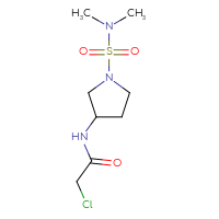 Chemical structure of 2-chloro-N-[1-(dimethylsulfamoyl)pyrrolidin-3-yl]acetamide - CSSB21332047079