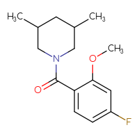 Chemical structure of 1-(4-fluoro-2-methoxybenzoyl)-3,5-dimethylpiperidine - CSSB02506758162