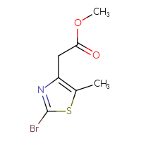 Chemical structure of methyl 2-(2-bromo-5-methyl-1,3-thiazol-4-yl)acetate - CSSB00010201175