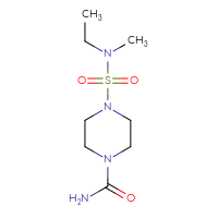 Chemical structure of 4-[ethyl(methyl)sulfamoyl]piperazine-1-carboxamide - CSSB06391887729
