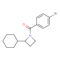 Chemical structure of 1-(4-bromobenzoyl)-2-cyclohexylazetidine - CSSB01939079794