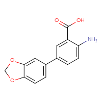 Chemical structure of 2-amino-5-(2H-1,3-benzodioxol-5-yl)benzoic acid - CSSB02200043527