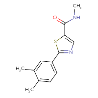 Chemical structure of 2-(3,4-dimethylphenyl)-N-methyl-1,3-thiazole-5-carboxamide - CSSB00942196328