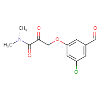 Chemical structure of 3-(3-chloro-5-formylphenoxy)-N,N-dimethyl-2-oxopropanamide - CSSB21331799870