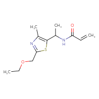 Chemical structure of N-{1-[2-(ethoxymethyl)-4-methyl-1,3-thiazol-5-yl]ethyl}prop-2-enamide - CSSB01804894896