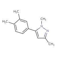 Chemical structure of 5-(3,4-dimethylphenyl)-1,3-dimethyl-1H-pyrazole - CSSB00038102619