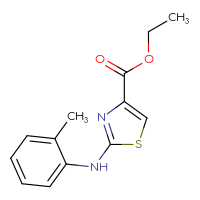 Chemical structure of ethyl 2-[(2-methylphenyl)amino]-1,3-thiazole-4-carboxylate - CSSB00000625346