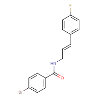 Chemical structure of 4-bromo-N-[(2E)-3-(4-fluorophenyl)prop-2-en-1-yl]benzamide - CSSB21432555384