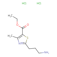 Chemical structure of ethyl 2-(3-aminopropyl)-4-methyl-1,3-thiazole-5-carboxylate dihydrochloride - CSSB06726388508