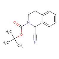 Chemical structure of tert-butyl 1-cyano-1,2,3,4-tetrahydroisoquinoline-2-carboxylate - CSSB00010414252