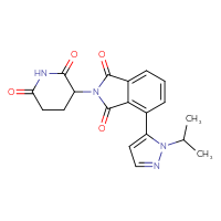 Chemical structure of 2-(2,6-dioxopiperidin-3-yl)-4-[1-(propan-2-yl)-1H-pyrazol-5-yl]-2,3-dihydro-1H-isoindole-1,3-dione - CSSB06584708775