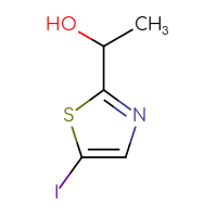 Chemical structure of 1-(5-iodo-1,3-thiazol-2-yl)ethan-1-ol - CSSB00012443644