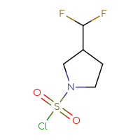 Chemical structure of 3-(difluoromethyl)pyrrolidine-1-sulfonyl chloride - CSSB00023197103