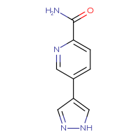 Chemical structure of 5-(1H-pyrazol-4-yl)pyridine-2-carboxamide - CSSB01991079560
