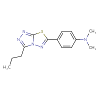 Chemical structure of N,N-dimethyl-4-{3-propyl-[1,2,4]triazolo[3,4-b][1,3,4]thiadiazol-6-yl}aniline - CSSB00121636933