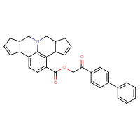 Chemical structure of 2-{[1,1'-biphenyl]-4-yl}-2-oxoethyl 1-azapentacyclo[10.6.1.0³,⁷.0⁸,¹⁹.0¹³,¹⁷]nonadeca-5,8(19),9,11,14-pentaene-9-carboxylate - CSSB00121720628