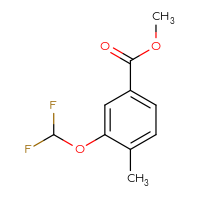 Chemical structure of methyl 3-(difluoromethoxy)-4-methylbenzoate - CSSB00135329378
