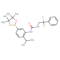 Chemical structure of 1-(2,2-difluoro-2-phenylethyl)-3-[2-(propan-2-yl)-5-(4,4,5,5-tetramethyl-1,3,2-dioxaborolan-2-yl)phenyl]urea - CSSB21332115564