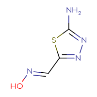 Chemical structure of 5-[(E)-(hydroxyimino)methyl]-1,3,4-thiadiazol-2-amine - CSSB00016280756