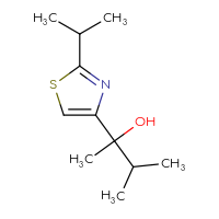Chemical structure of 3-methyl-2-[2-(propan-2-yl)-1,3-thiazol-4-yl]butan-2-ol - CSSB06443040132