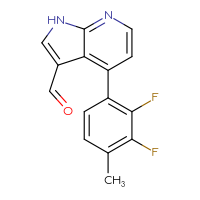 Chemical structure of 4-(2,3-difluoro-4-methylphenyl)-1H-pyrrolo[2,3-b]pyridine-3-carbaldehyde - CSSB06590460558