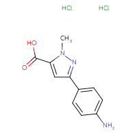 Chemical structure of 3-(4-aminophenyl)-1-methyl-1H-pyrazole-5-carboxylic acid dihydrochloride - CSSB20591797507
