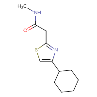 Chemical structure of 2-(4-cyclohexyl-1,3-thiazol-2-yl)-N-methylacetamide - CSSB01994137505