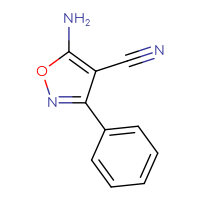 Chemical structure of 5-amino-3-phenyl-1,2-oxazole-4-carbonitrile - CSSB00000701968