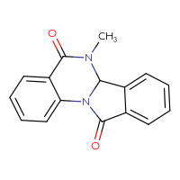 Chemical structure of 6-methyl-5H,6H,6aH,11H-isoindolo[2,1-a]quinazoline-5,11-dione - CSSB00160703930