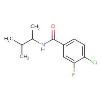 Chemical structure of 4-chloro-3-fluoro-N-(3-methylbutan-2-yl)benzamide - CSSB00716127162