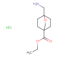Chemical structure of ethyl 1-(aminomethyl)-2-oxabicyclo[2.2.2]octane-4-carboxylate hydrochloride - CSSB20963517709