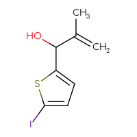 Chemical structure of 1-(5-iodothiophen-2-yl)-2-methylprop-2-en-1-ol - CSSB06258981477