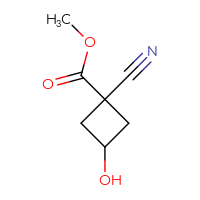 Chemical structure of methyl 1-cyano-3-hydroxycyclobutane-1-carboxylate - CSSB00012391359