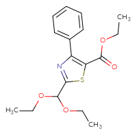 Chemical structure of ethyl 2-(diethoxymethyl)-4-phenyl-1,3-thiazole-5-carboxylate - CSSB00020649612