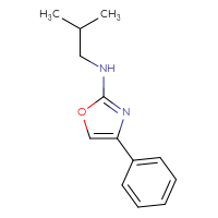 Chemical structure of N-(2-methylpropyl)-4-phenyl-1,3-oxazol-2-amine - CSSB15027556870