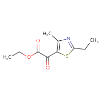 Chemical structure of ethyl 2-(2-ethyl-4-methyl-1,3-thiazol-5-yl)-2-oxoacetate - CSSB01992273595