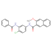 Chemical structure of N-(3-benzamido-4-chlorophenyl)-3-methoxynaphthalene-2-carboxamide - CSSB00160261895