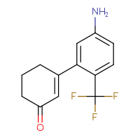 Chemical structure of 3-[5-amino-2-(trifluoromethyl)phenyl]cyclohex-2-en-1-one - CSSB06583536399