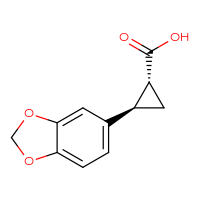 Chemical structure of (1R,2R)-2-(2H-1,3-benzodioxol-5-yl)cyclopropane-1-carboxylic acid - CSSB00010428351