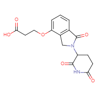 Chemical structure of 3-{[2-(2,6-dioxopiperidin-3-yl)-1-oxo-2,3-dihydro-1H-isoindol-4-yl]oxy}propanoic acid - CSSB20621780535