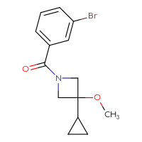 Chemical structure of 1-(3-bromobenzoyl)-3-cyclopropyl-3-methoxyazetidine - CSSB03573477735