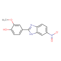 Chemical structure of 2-methoxy-4-(6-nitro-1H-1,3-benzodiazol-2-yl)phenol - CSSB00025704921