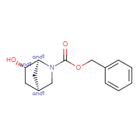 Chemical structure of rac-benzyl (1R,4S,6R)-6-hydroxy-2-azabicyclo[2.2.1]heptane-2-carboxylate - CSSB20620680156